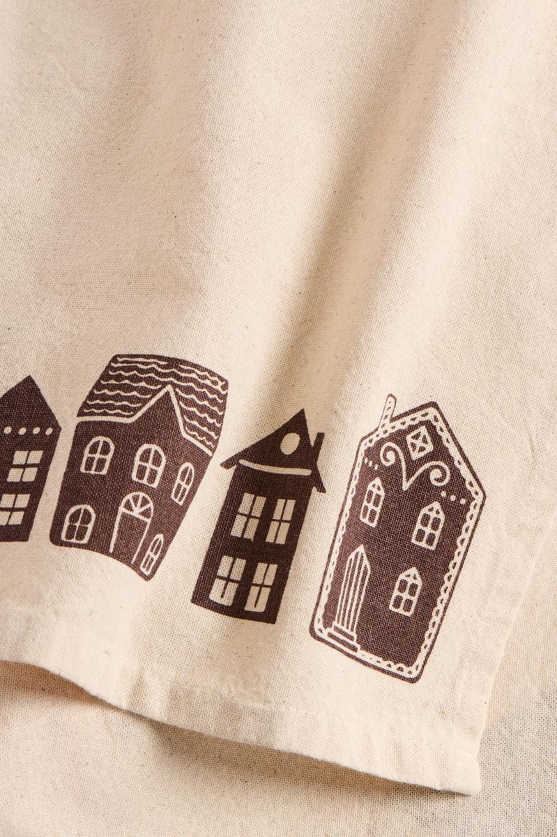 Kjøkkenhåndkle Pauline m/brune hus