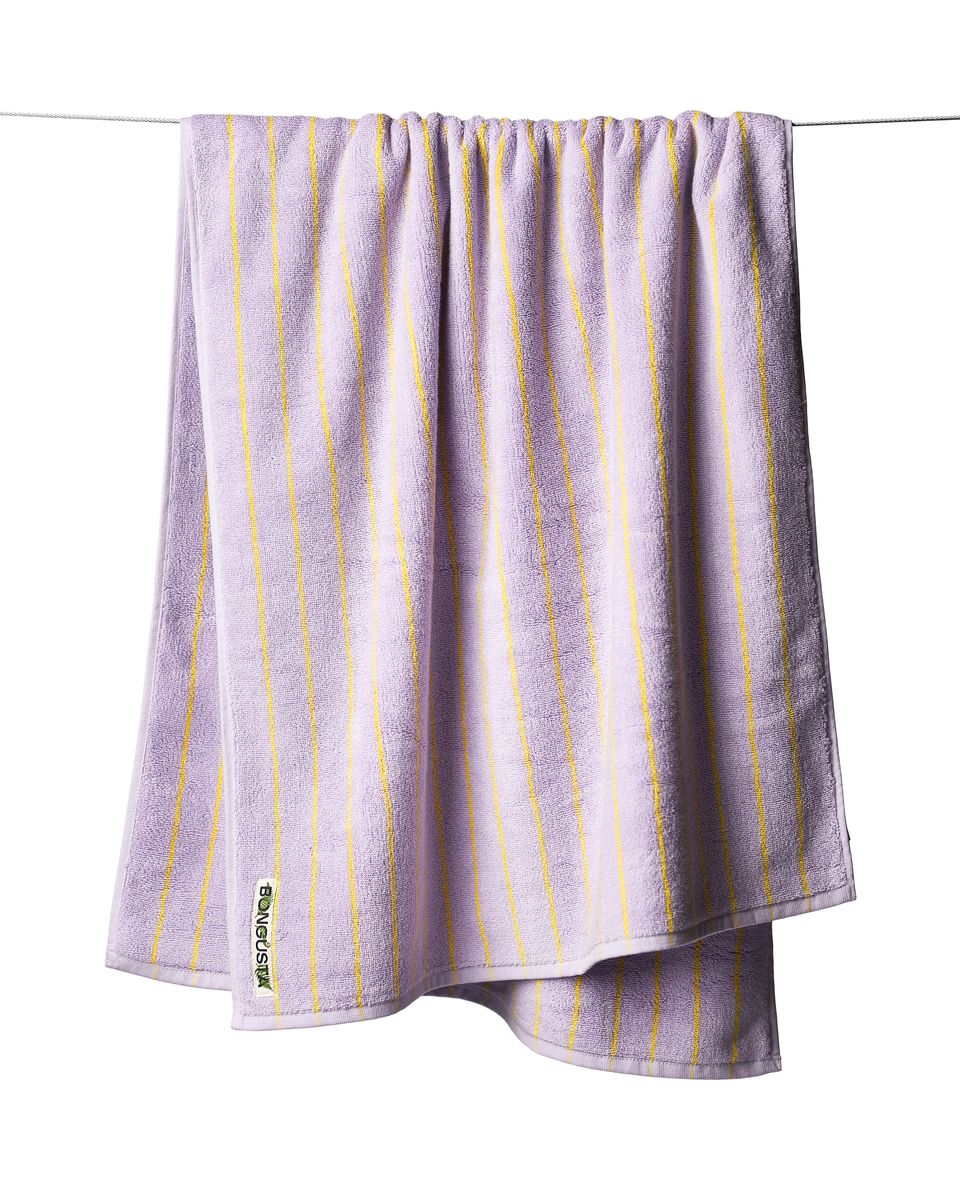 Naram Badehåndkle - lilac & neon yellow