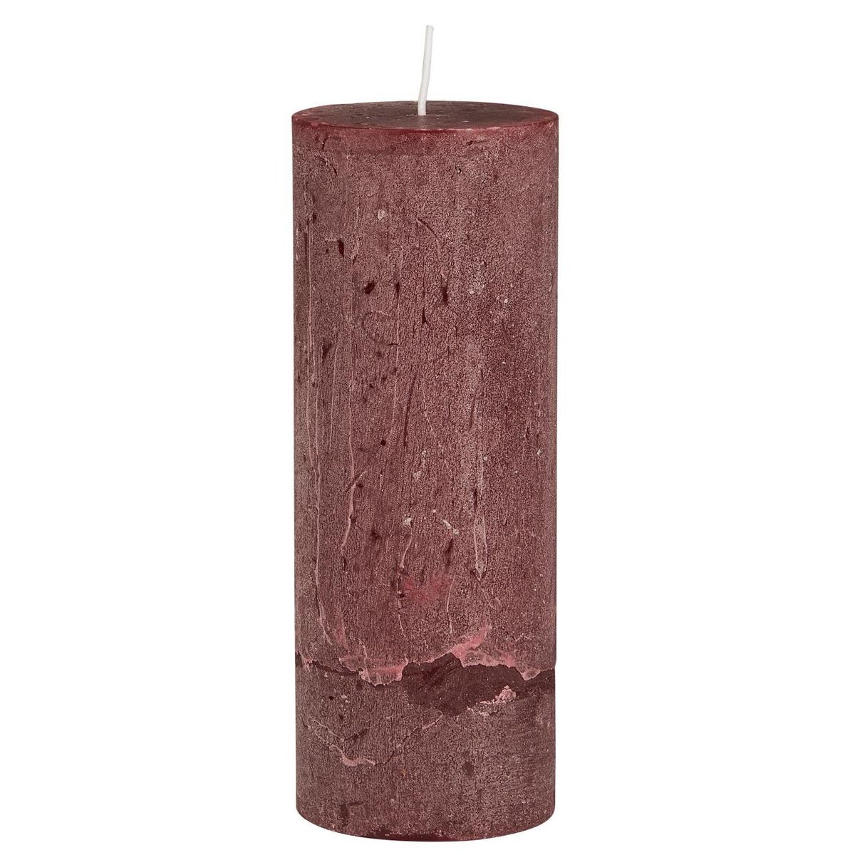 Rustikk Kubbelys 18 cm - Bordeaux