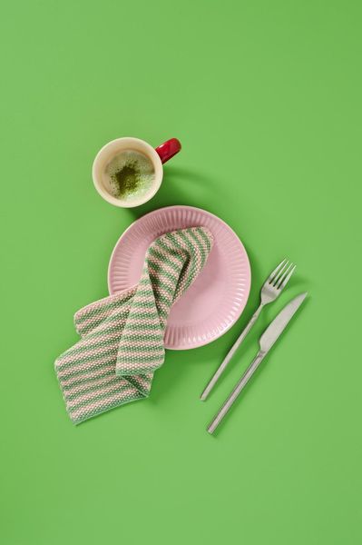 Hovedbilde Kjøkkenklut Mynte Striper, 4 ass