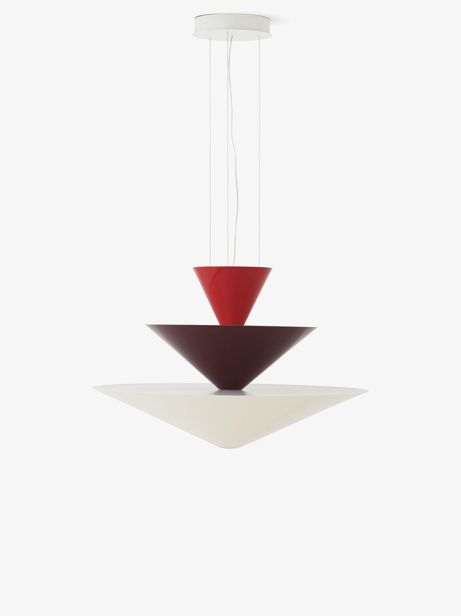 Gio LN15 Lysekrone - Vermilion Red, Dark Burgundy & Ecru White