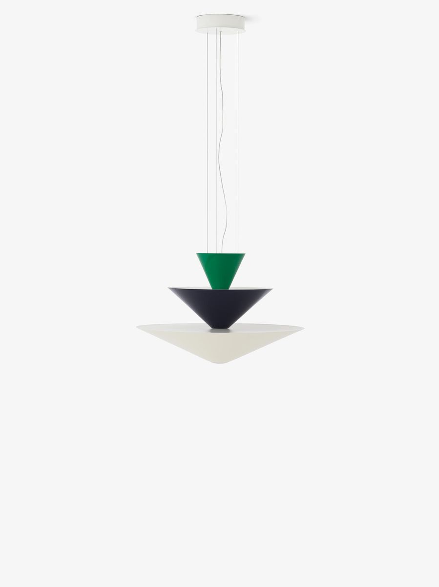 Gio LN14 Lysekrone - Signal Green, Deep Blue & Ecru White
