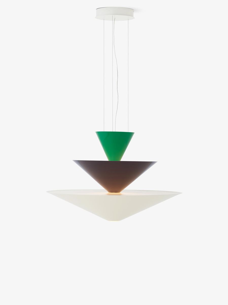 Gio LN15 Lysekrone - Signal Green, Deep Blue & Ecru White