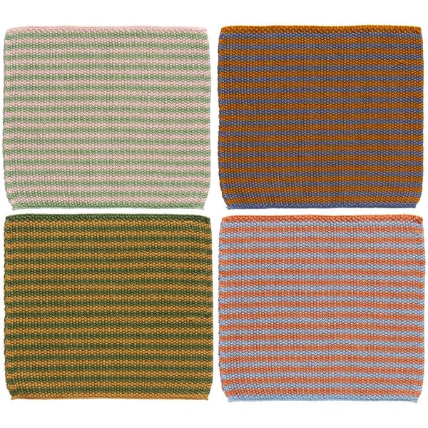 Hovedbilde Kjøkkenklut Mynte Striper, 4 ass