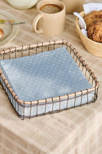 Hovedbilde Serviett 20x20 cm - Grønn med bladmønster