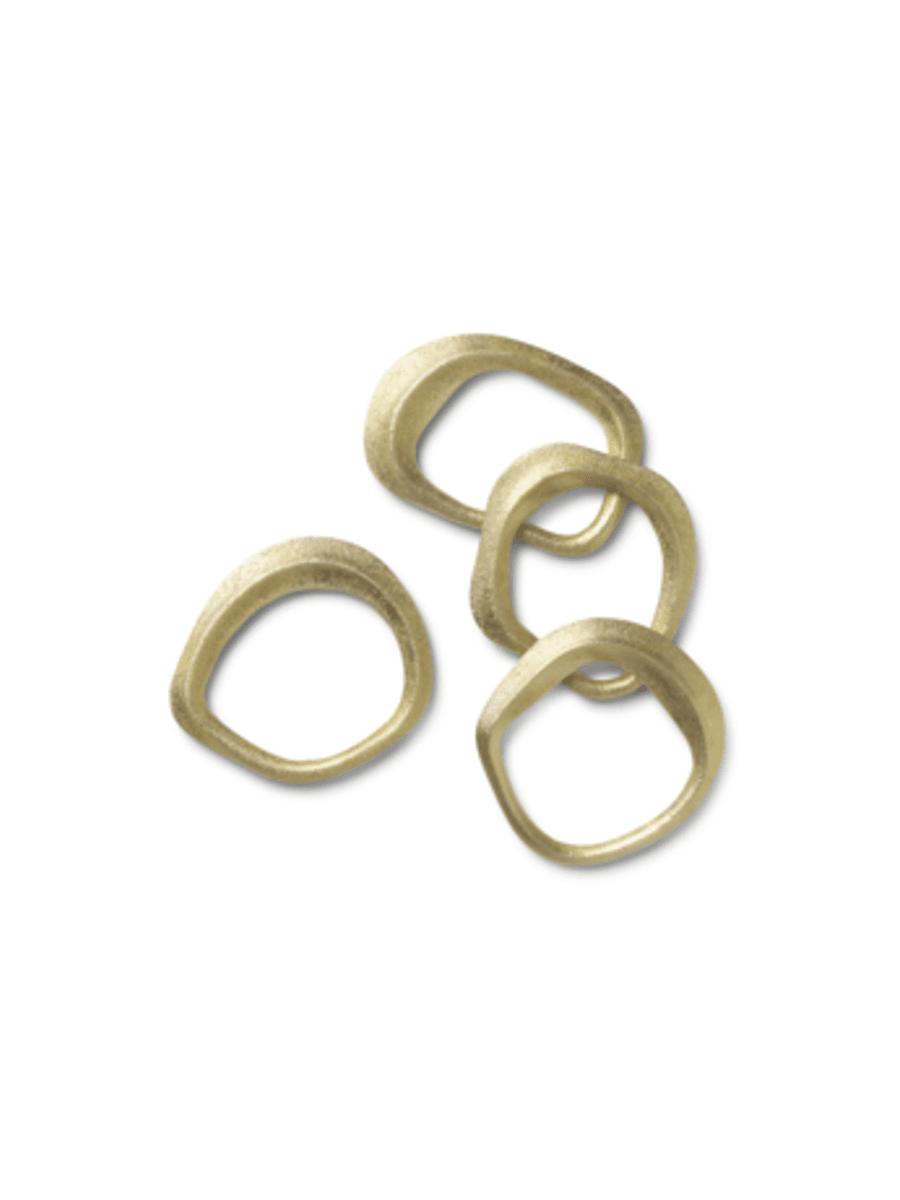 Flow Serviettringer, 4 stk - Brass