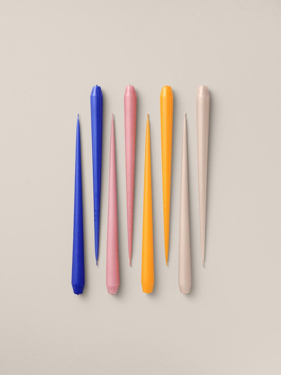Kronelys 32 cm - Cornflower